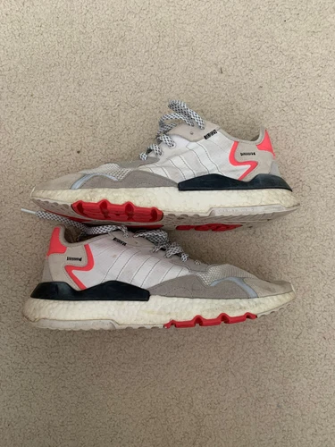 Size 10 - adidas Nite Jogger White Shock Red 2019