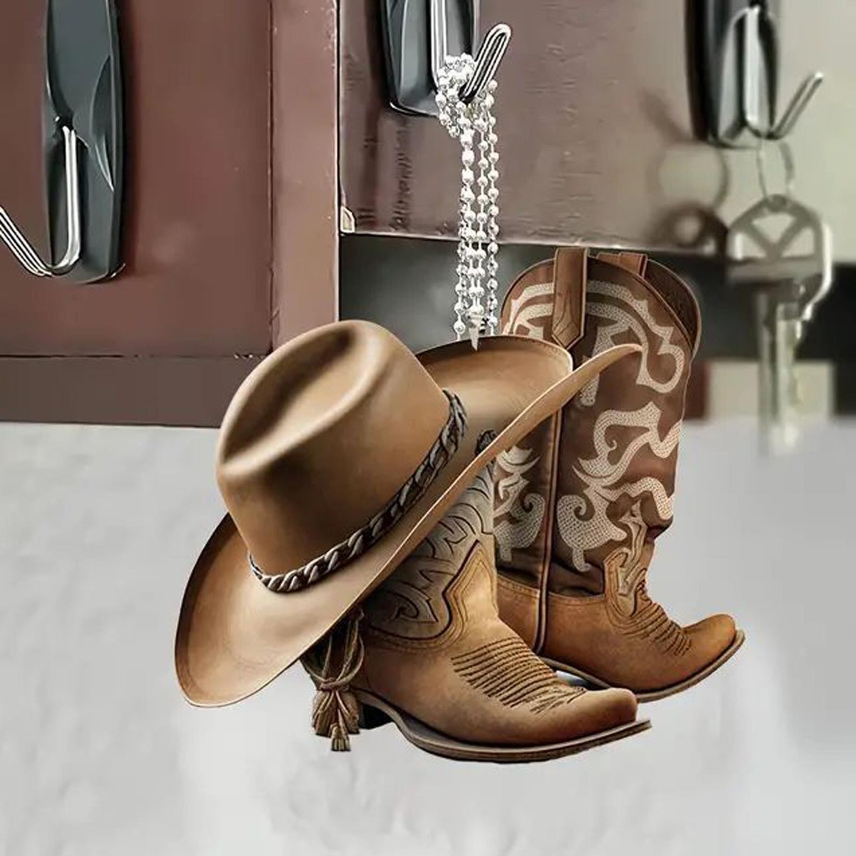 Cowboy Cowgirl Chapeau Bottes Hommes Femmes Western Cheval