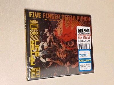 NEW/SEALED CD FIVE FINGER DEATH PUNCH AFTERLIFE + LENTICULAR COVER & 5 CARDS SET