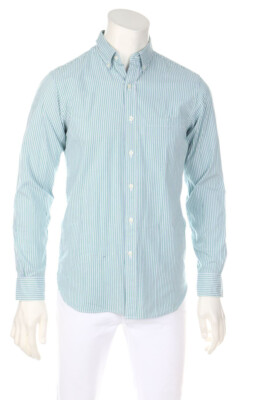 Brooks Brothers button-down collar shortsleeve shirt Stripes S green NEW