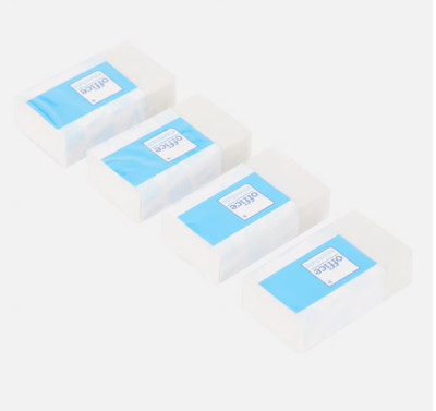 Radiergummi Set  4 Stk weiß Radierer Office Essentials Radiergummis
