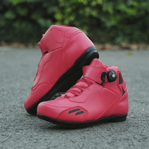 Professional Leather Motorcycle Boots Men Non-slip Bicycle Shoes Outdoor Sneaker - Picture 12 of 22