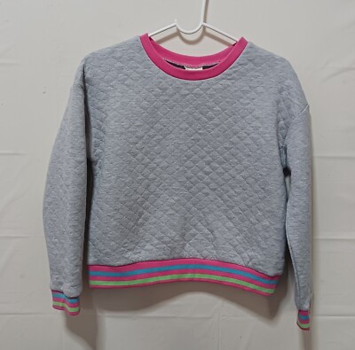 Girls' Sweatshirt Pullover  'Self Esteem'  Size 16 XL Cotton Blend Gray quilted