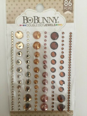 Bo Bunny Double Dot Jewels (86 Pack), Mocha- New