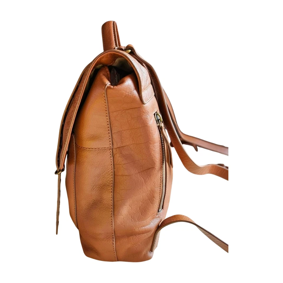 MOCHILA DE CUERO Lucky Brand (Hombre/Mujer) COÑAC Dorado Tachonado CORREAS AJUSTABLES Foto 4 de 4