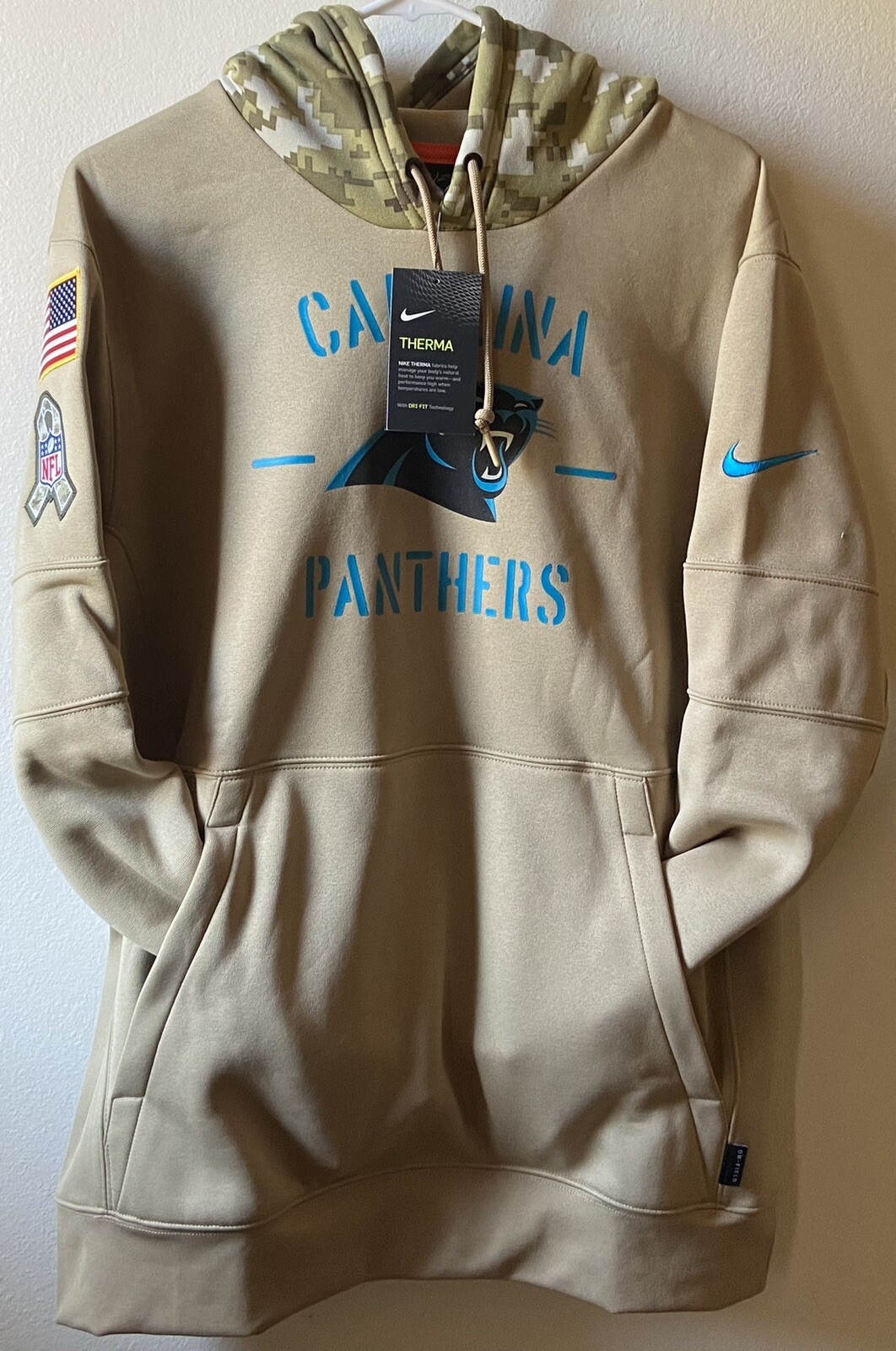 men's carolina panthers salute to service hoodie