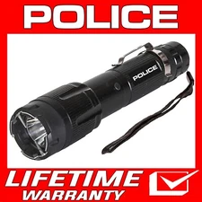 POLICE Stun Gun 1159 Max Volt Metal Self Defense Rechargeable LED Flashlight