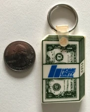 Home Unity Savings Bank Dollar Bills Vinyl Keychain Key Ring #33710