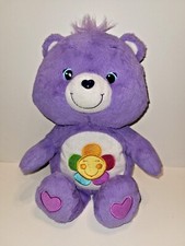 Harmony Care Bear 12 Inch Purple Plush Stuffed Animal Toy Flower on Chest 2012