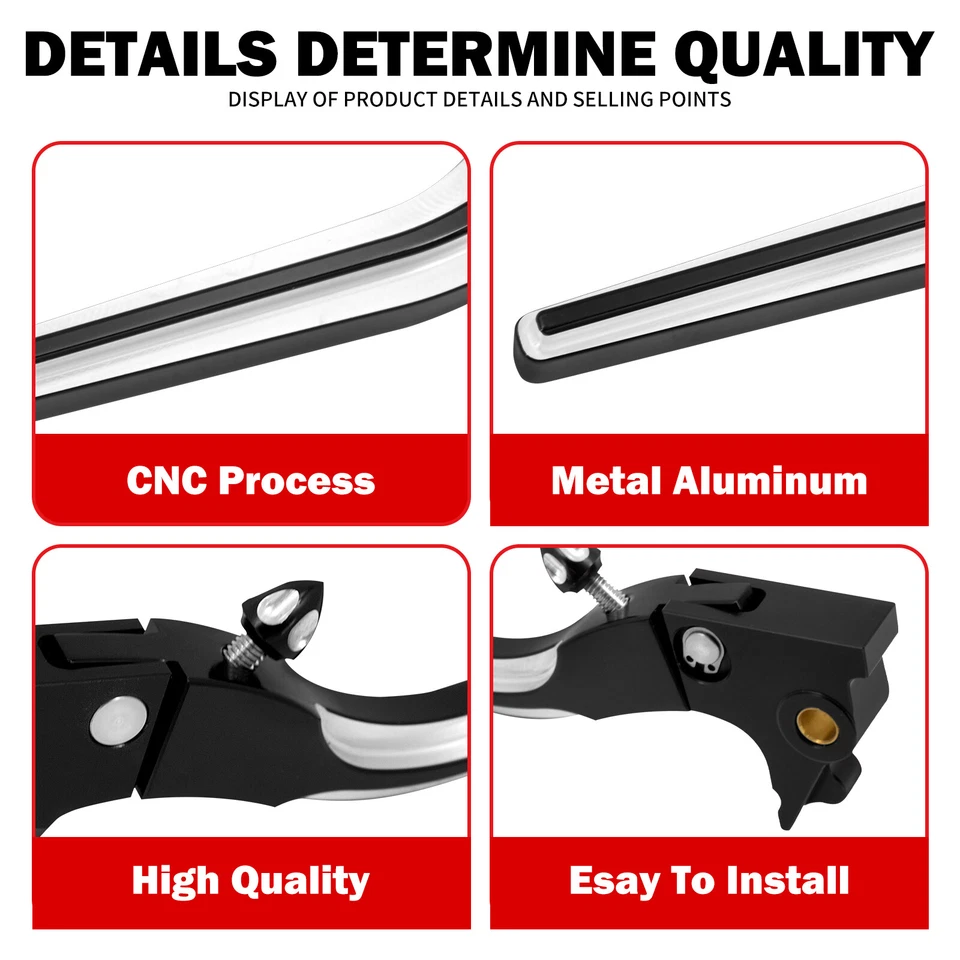 Black Brake Clutch Levers Fit For Harley Sportster Iron 883 1200 XL 48 72 14-24 - Image 4 of 4