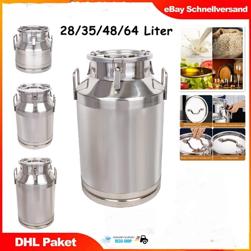 Misney® Milchkanne Edelstahl Milchkrug Milch Transportkanne Milchbehälter 28-64L - Bild 5 von 23