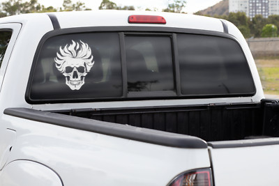 Flaming skull - Vinyl decal. Truck | Van | Car | Boat | Laptop | Bumper Sticker