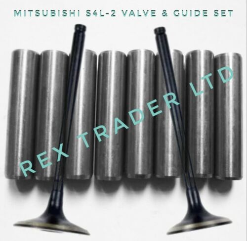 Valve & Guide Set Suitable for Mitsubishi S4L-2, S3L-2 (8 valves + 8 Guides)  - Picture 1 of 1