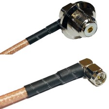 RG400 UHF Female Angle Bulkhead to SMA MALE ANGLE RF Cable FAST-SHIP LOT