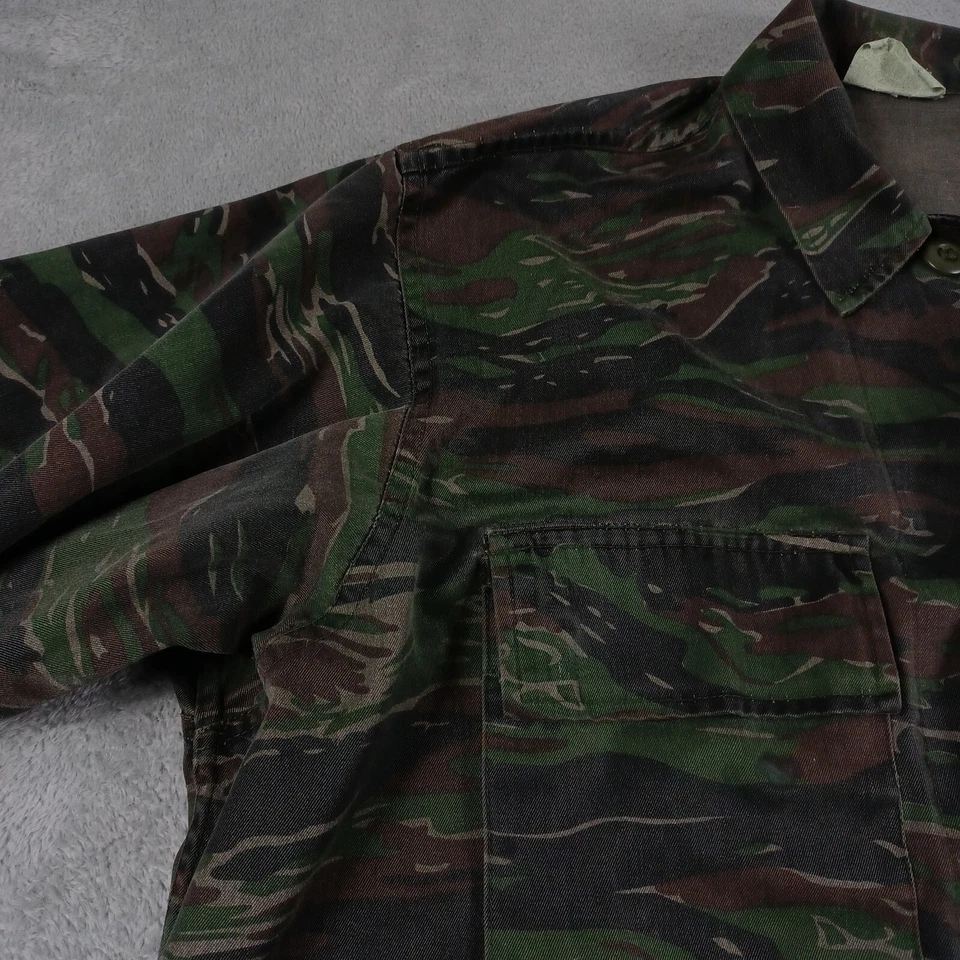 Chaqueta Militar de EE. UU. Para Hombres Grande Tigre Rayas Bolsillos Abotonados Abrigo 4 Bolsillos Foto 2 de 4