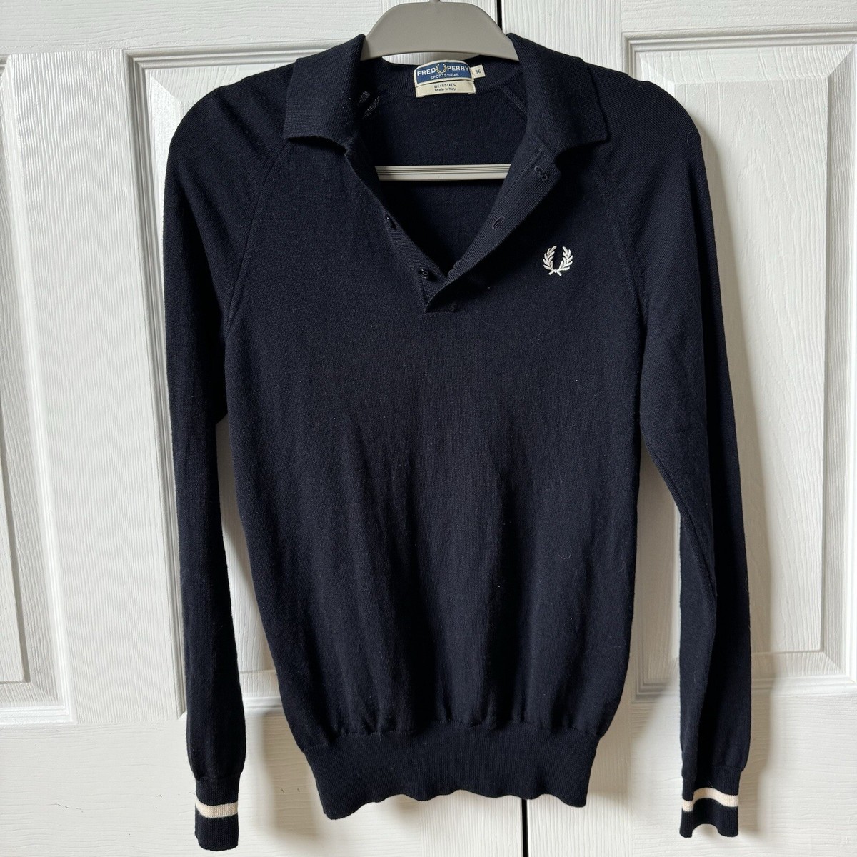 【USED】 FRED PERRY polo shirt REISSUES Fred Perry Reissues Knit Longsleeve Polo Men's Size 36 Small