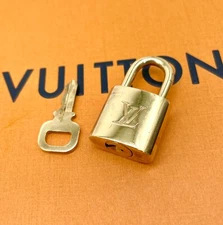 Louis Vuitton PadLock Lock & Key for Bags Brass Gold (randomNumber )