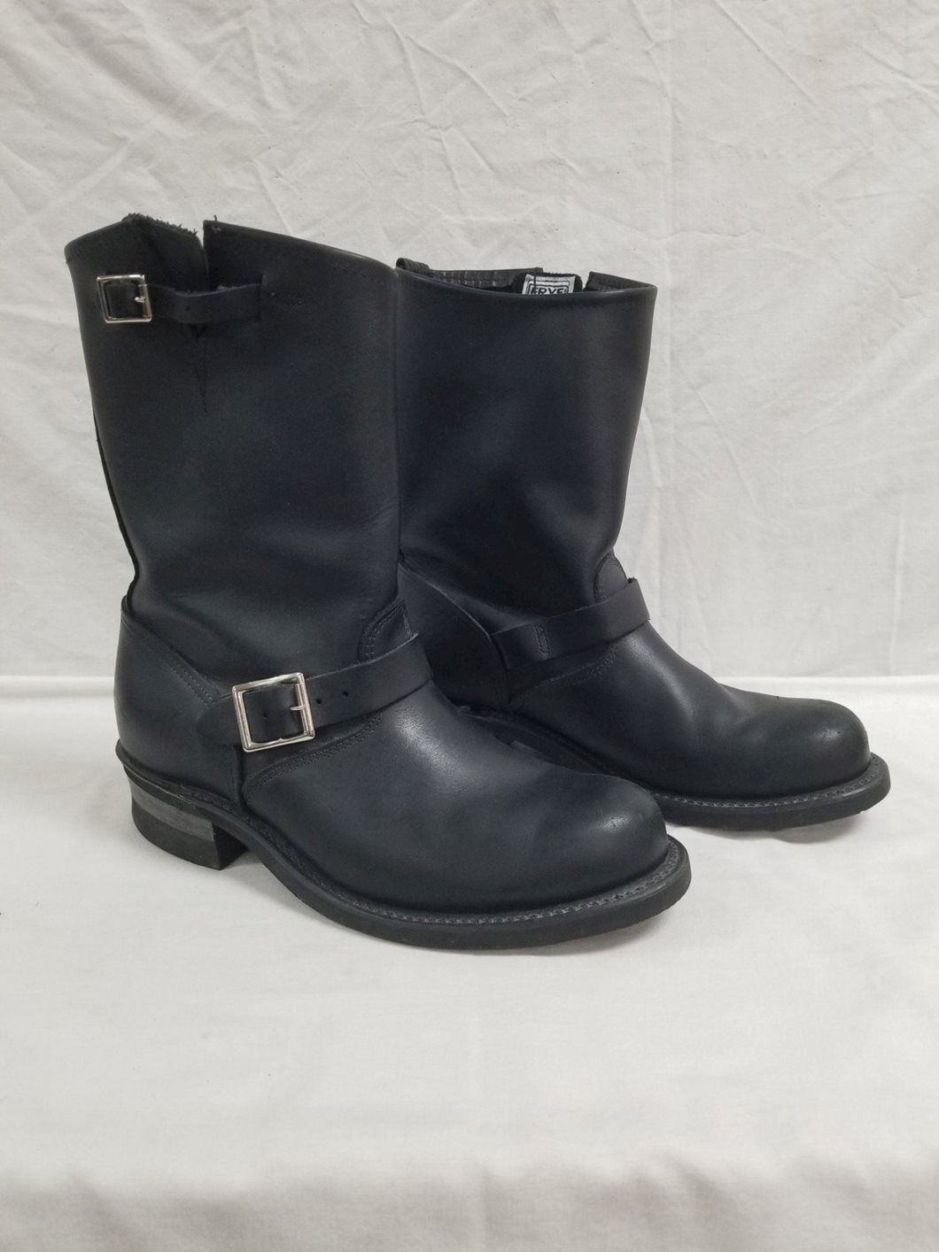 Men's FRYE Engineer Black Leather Motorcycle Work Boots Made In USA