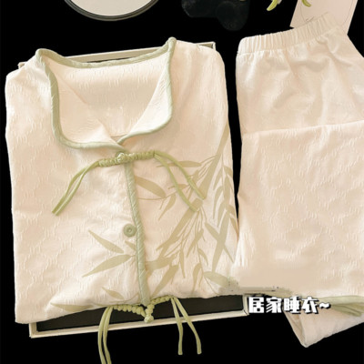 Pure cotton new Chinese style home clothing loose fitting pajama set