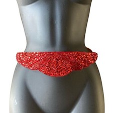 Milor Vintage Italian Red Sequins belt