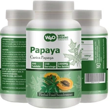 Papaya Leaf Extract Capsules (Tablets) - 300 Pills, 150 Servings, 1000mg(1 Pack)