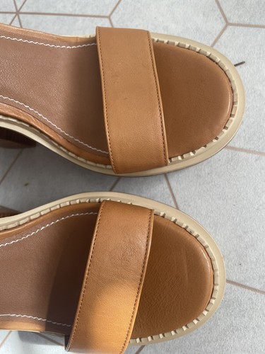 Windsor Smith - Victor Tan Leather High Platform Chunky Wood Sandals Shoes UK 5 - Picture 5 of 9