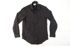 CALVIN KLEIN CK BLACK MEDIUM STEEL SLIM HERRINGBONE BUTTON FRONT SHIRT PREOWNED