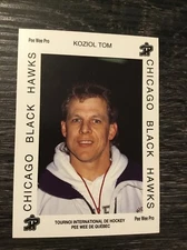 1992 Quebec Pee-Wee Tournament #1053 - Tom Koziol - Black Hawks de Chicago