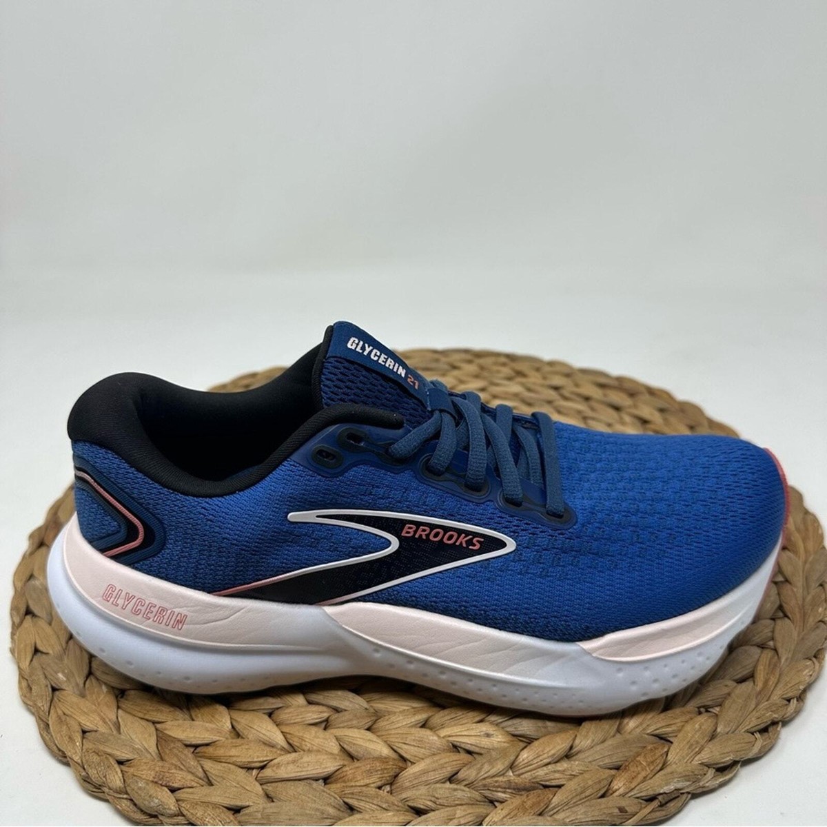 BROOKS Glycerin 21 Running Shoes Blue Icy Pink Rose Size Women's