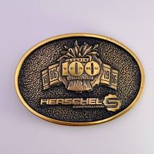 Vintage 1986 Belt Buckle Herschel Corporation 100 Year Agriculture Farming