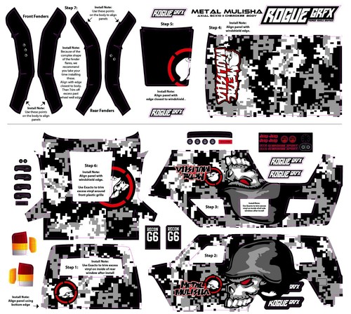 Axial SCX10 II Cherokee Body Graphic Wrap Skin - Metal Mulisha - Picture 2 of 2