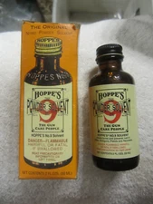 # 9 Hoppe's No. 9 Nitro Powder Solvent 2 oz Bottle W/ Box,90% full VTG