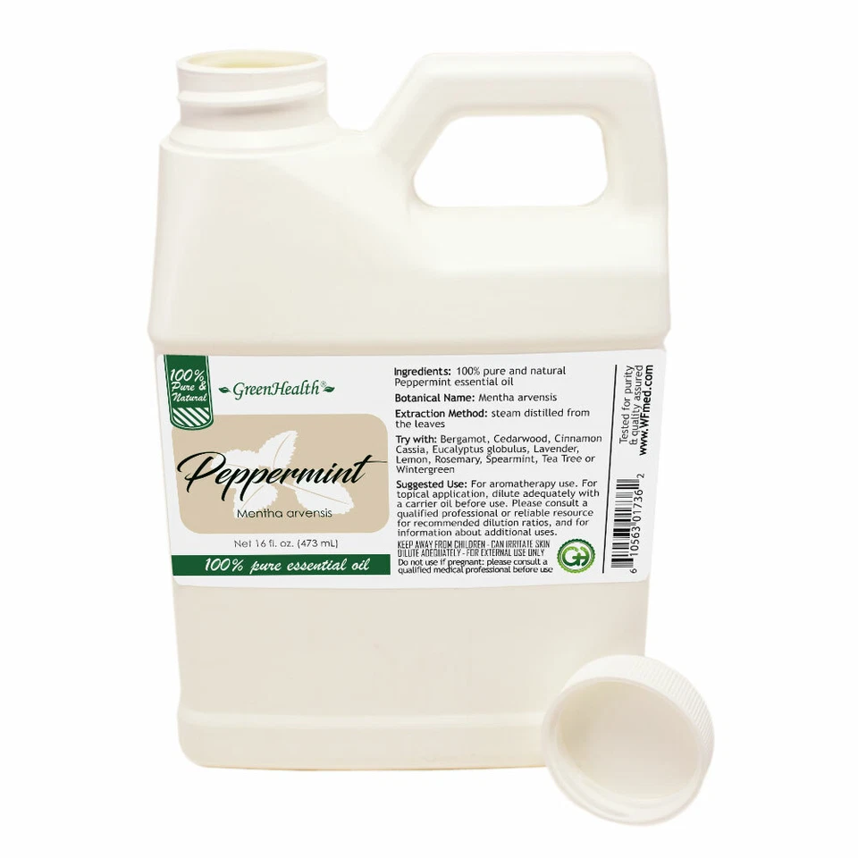 Aceite esencial de menta 16 fl oz 100 % puro - tamaño a granel Foto 3 de 4
