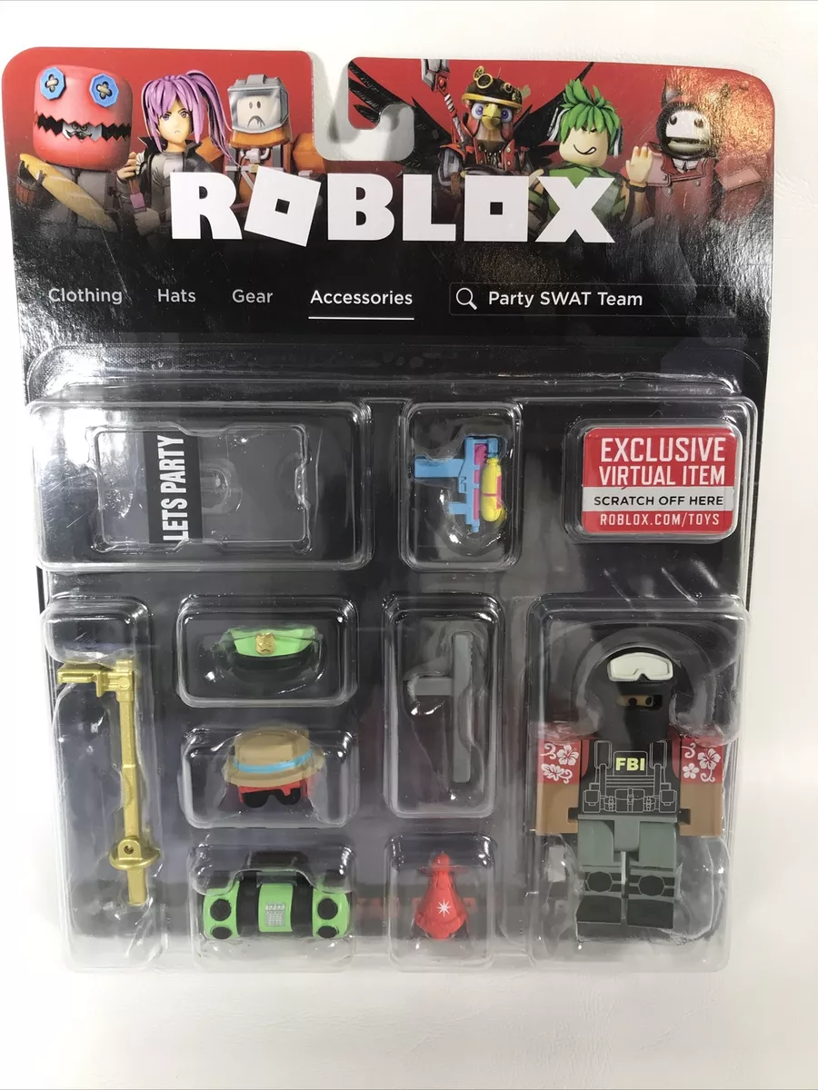 Roblox Avatar Shop Series Collection - Party SWAT Team Figure Pack  [Includes Exclusive Virtual Item] 