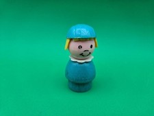Vintage Little People: Stewardess/ Blue Hat / Wood Blue Body / Plastic Head