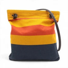 Excellent condition Hermes Z stamp Aline PM Toile Chevrons leather Rocabar shoul