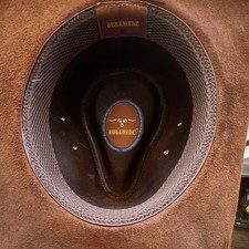 Bullhide Brown Leather Western Cowboy Hat - Size Medium
