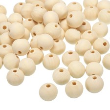 20mm Natural Wood Beads 100 Pack Unfinished Wooden Beads Round Loose Beads