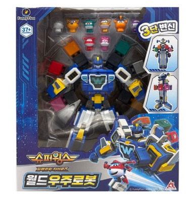 Super Wings World Space Robot 3 Types Transforming With 8 mini Figures  Kid Toy