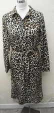  VILA leopard print animal print midi length shirt dress with tie belt 