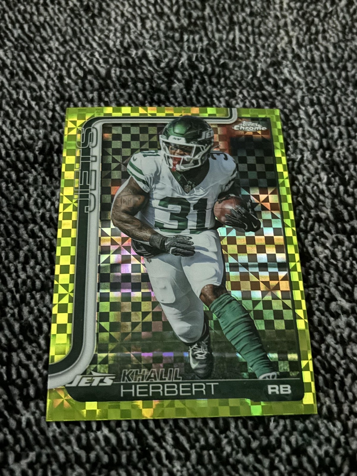 2025 Topps Chrome #131 Khalil Herbert Lime Green X-Fractor