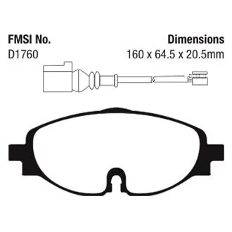 For Volkswagen Jetta 2012-2025 EBC DP42150R Yellowstuff Front Brake Pads — 第 2/3 张图片