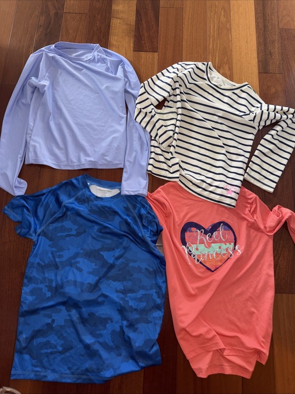 Girls Unisex Swim Shirt 4 pc Rash guard Swimsuits for PreTeen Summer