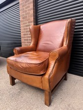 John Lewis Brown Leather Reading Armchair