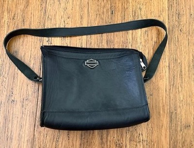 Harley Davidson Black Leather Women Shoulder Bag