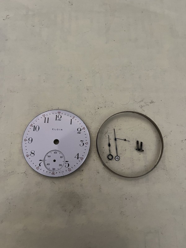 elgin pocket watch parts hands dial case screw & dust band for 18 size movement