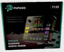 PUPGSIS T12S Gaming Audio Mixer USB-C Sound Card w/ Sound Pads   New Sealed