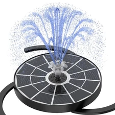 3.7W Solar Bird Bath Fountain Upgraded 6.3" Solar Glass Panel, Solar Powered ...