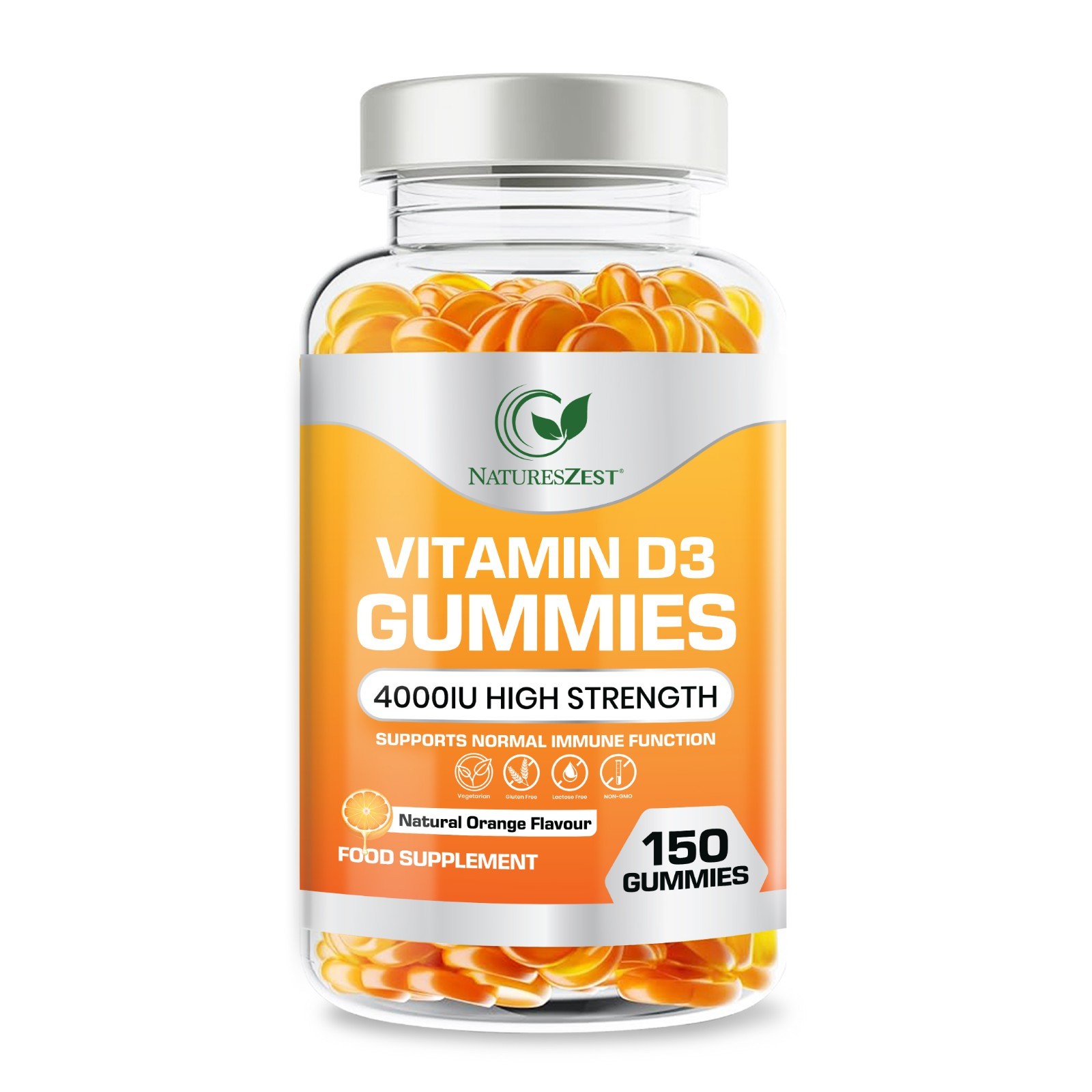 Vitamin D3 4000 IU, High Strength D3 Vitamin, 150 Vegetarian Gummies