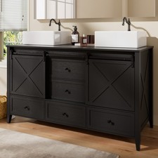 60 Bathroom Vanity Double Sink Ceramic Freest...